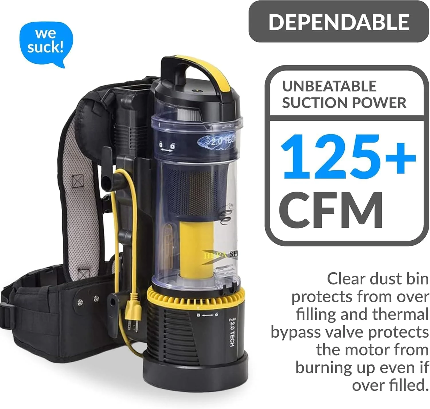 Prolux 2.0 Commercial Bagless Upright Backpack Vacuum Commercial Power Nozzle Kit - Image 6