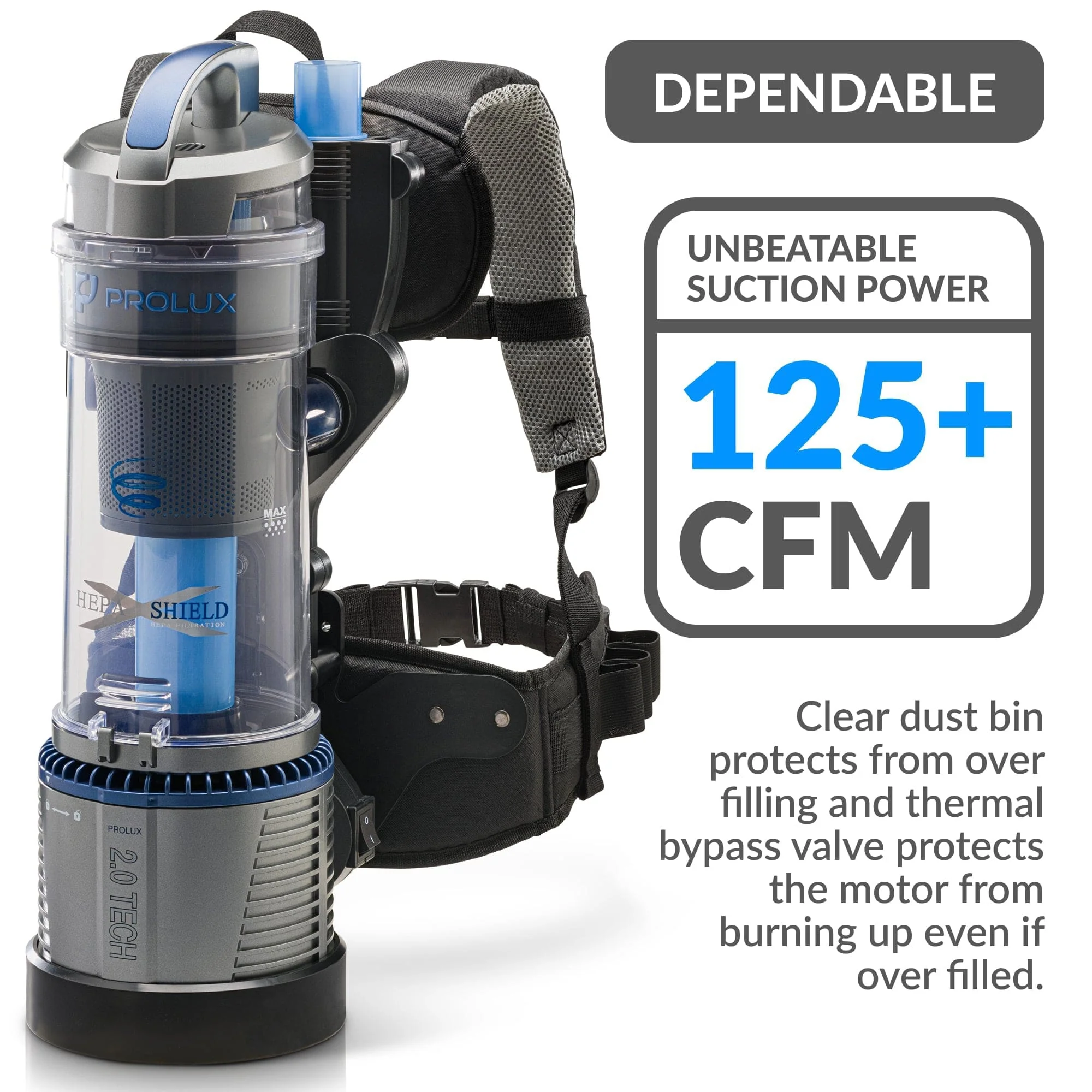 Lightweight Prolux 2.0 Bagless Upright Backpack Vacuum w/ 5 YR Warranty - Image 5