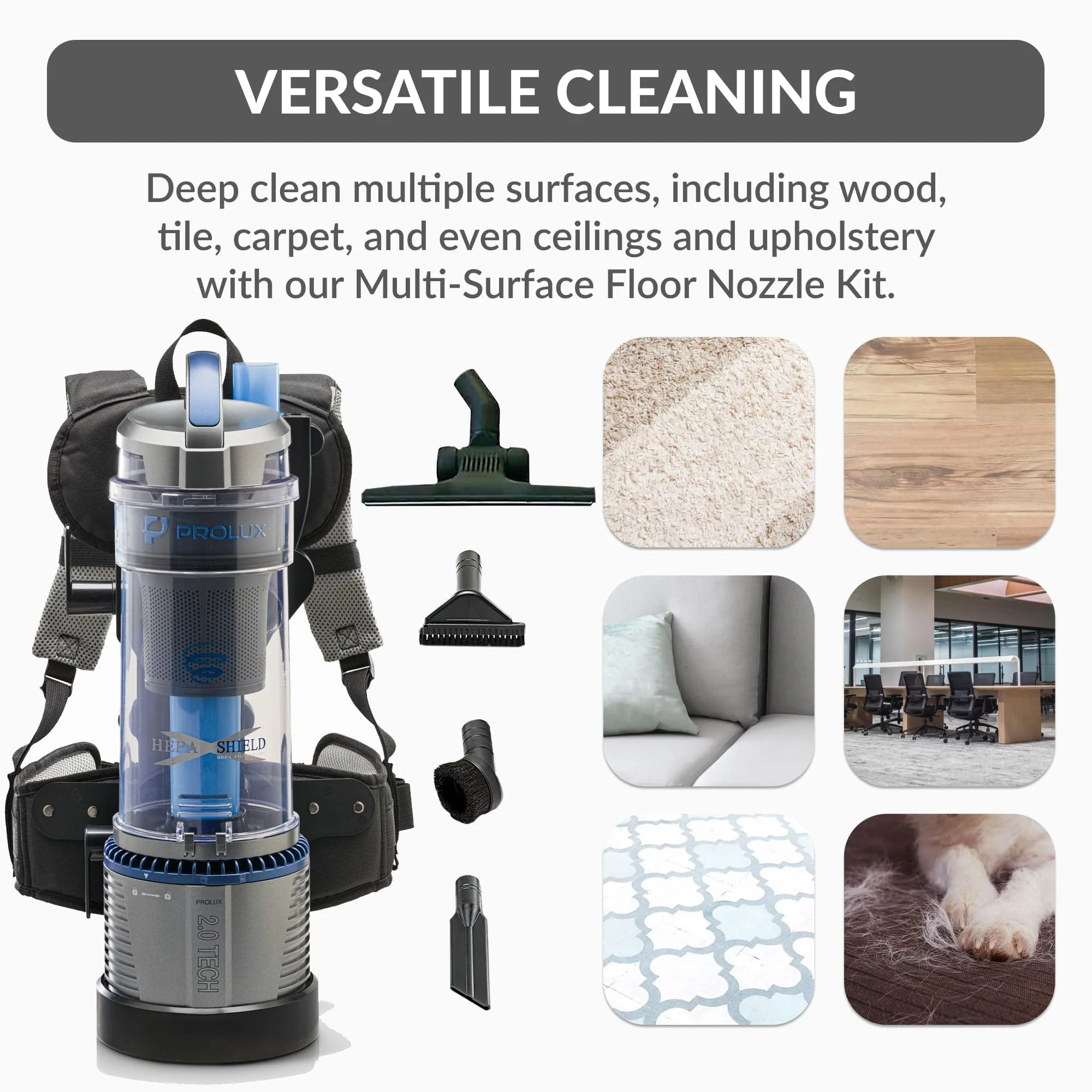 Lightweight Prolux 2.0 Bagless Upright Backpack Vacuum w/ 5 YR Warranty - Image 8