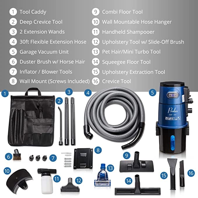 Blue Prolux Wet/Dry Garage Vacuum, Shampooer, Blower and Detailer - Image 3