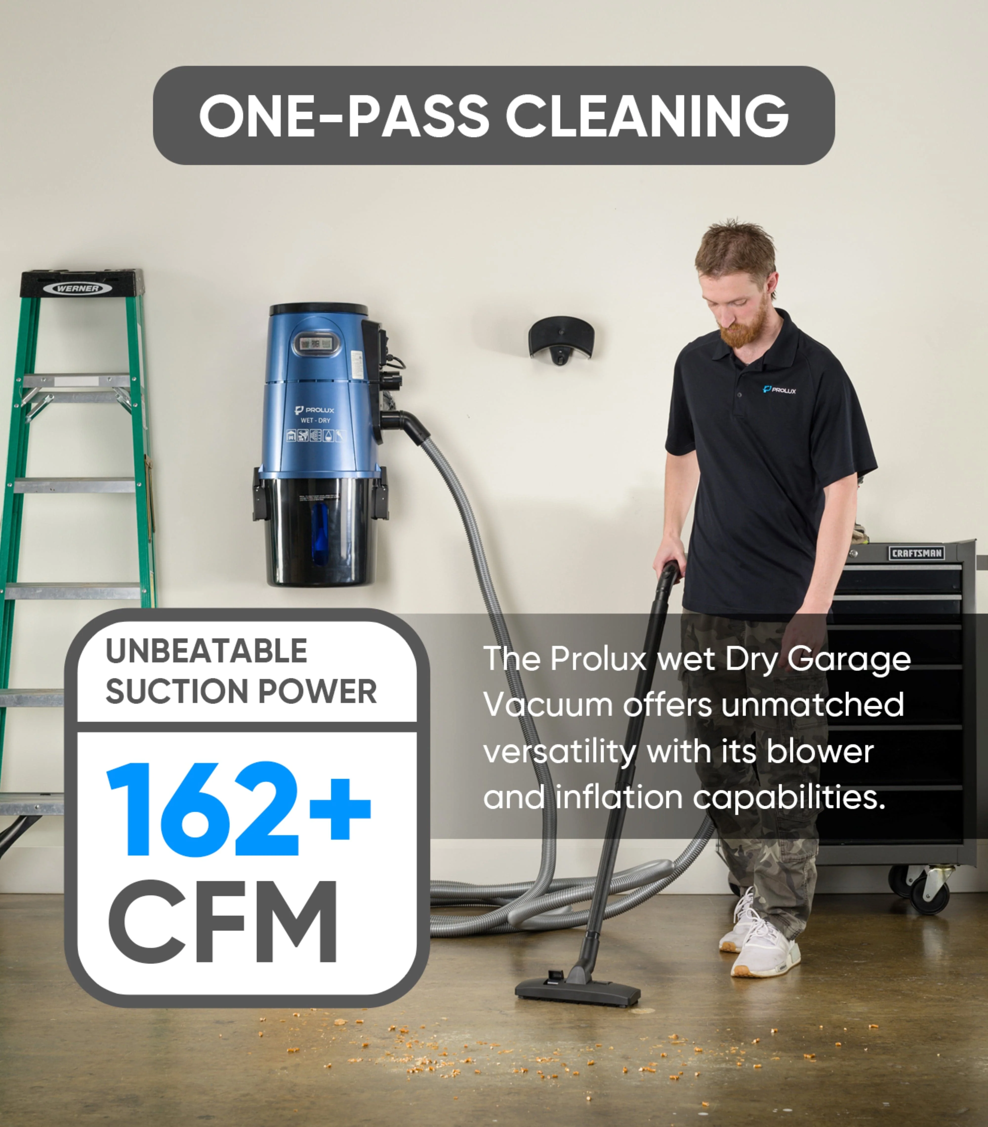Blue Prolux Wet/Dry Garage Vacuum, Shampooer, Blower and Detailer - Image 5