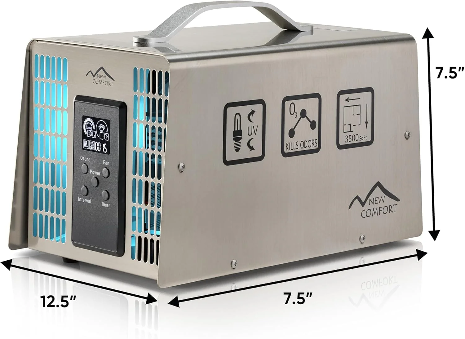 New Comfort Stainless Steel 6,000 to 14,000 mg/hr Commercial Ozone Generator and Air Purifier - Image 9