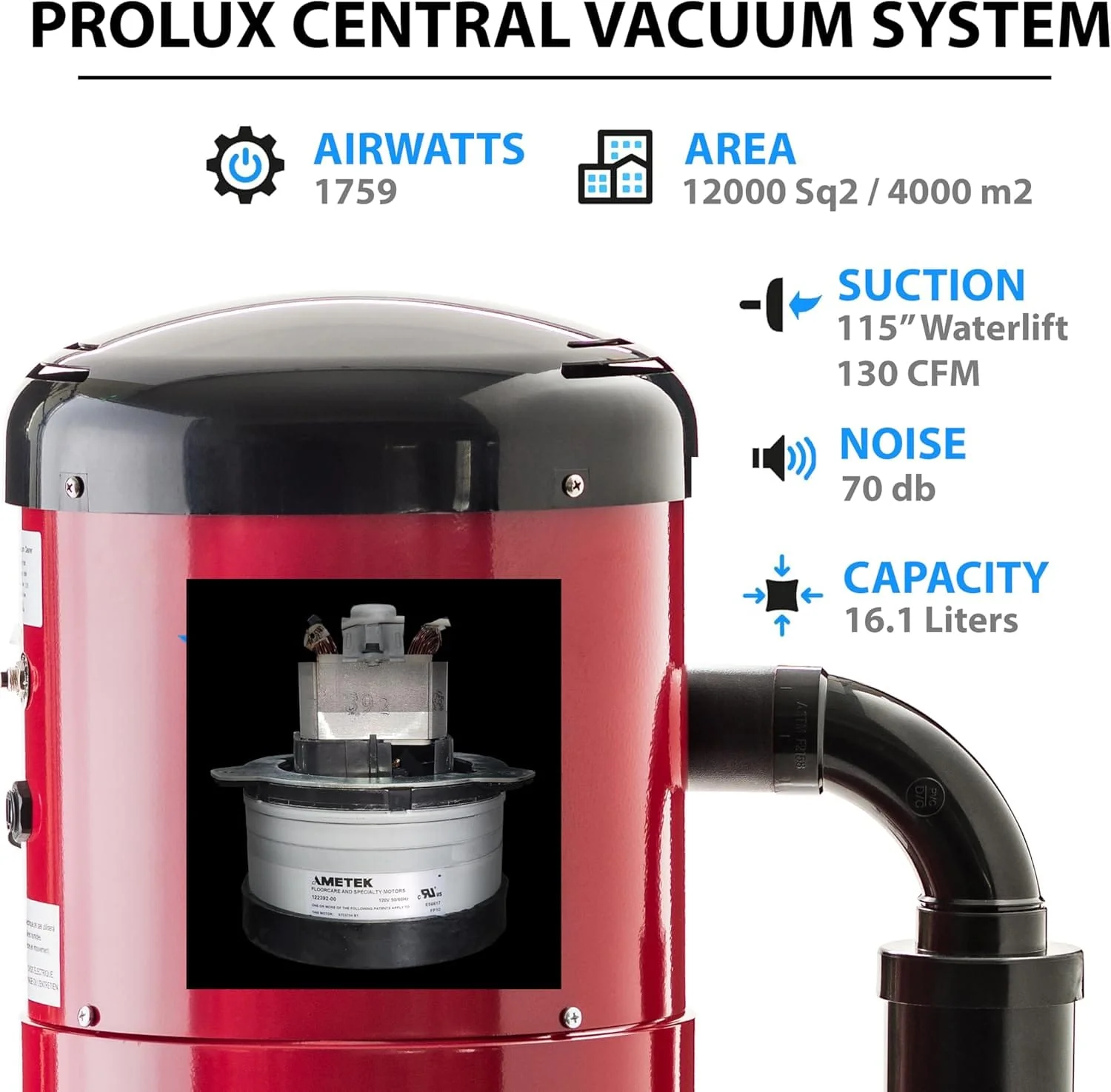 Prolux PLCCV12K Central Vacuum Power Unit with 2 Speed Motor and 25 Year Warranty! - Image 3