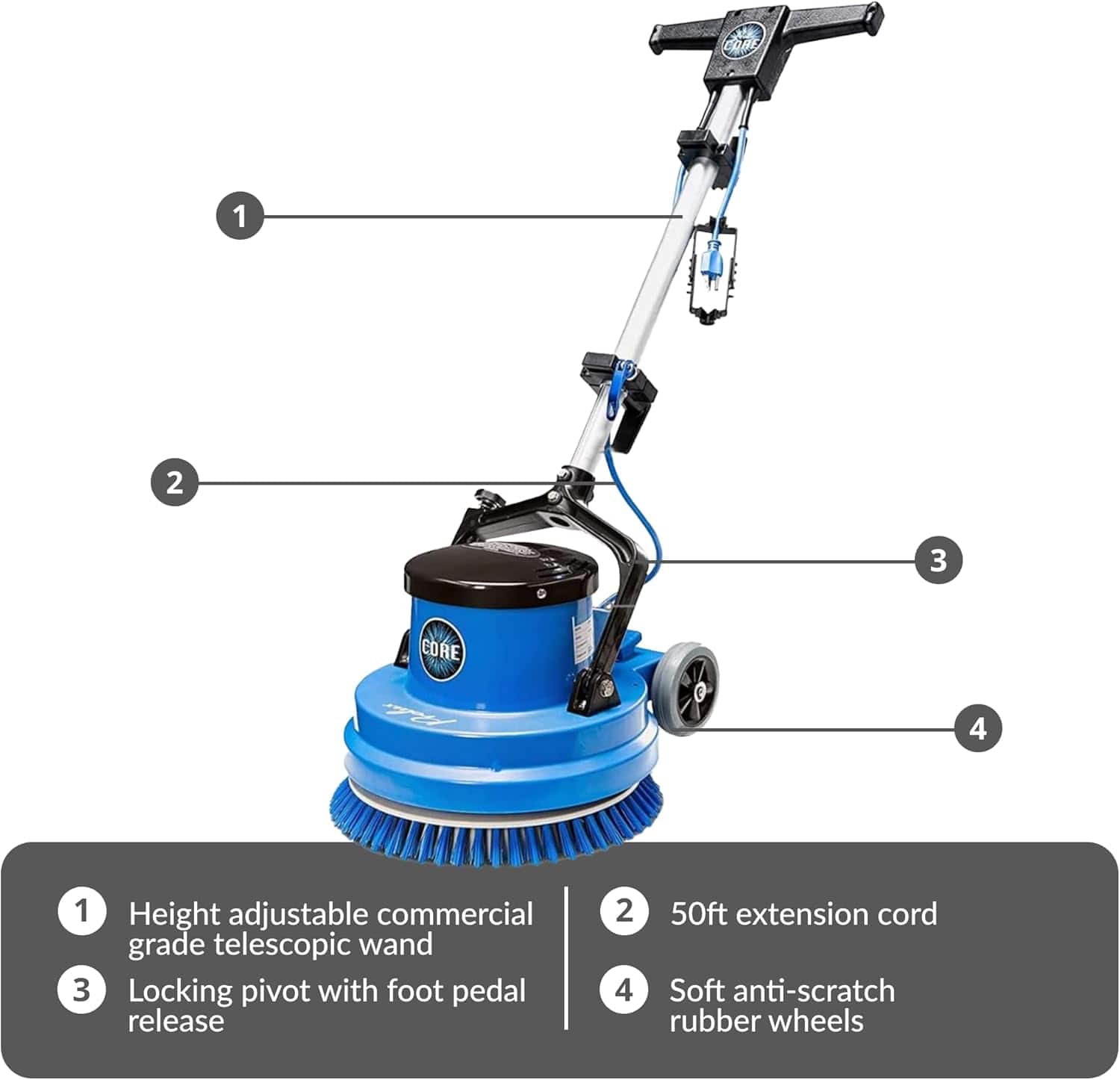 Prolux Core 15" Heavy Duty Single Pad Commercial Polisher Floor Buffer Machine Scrubber - Image 6
