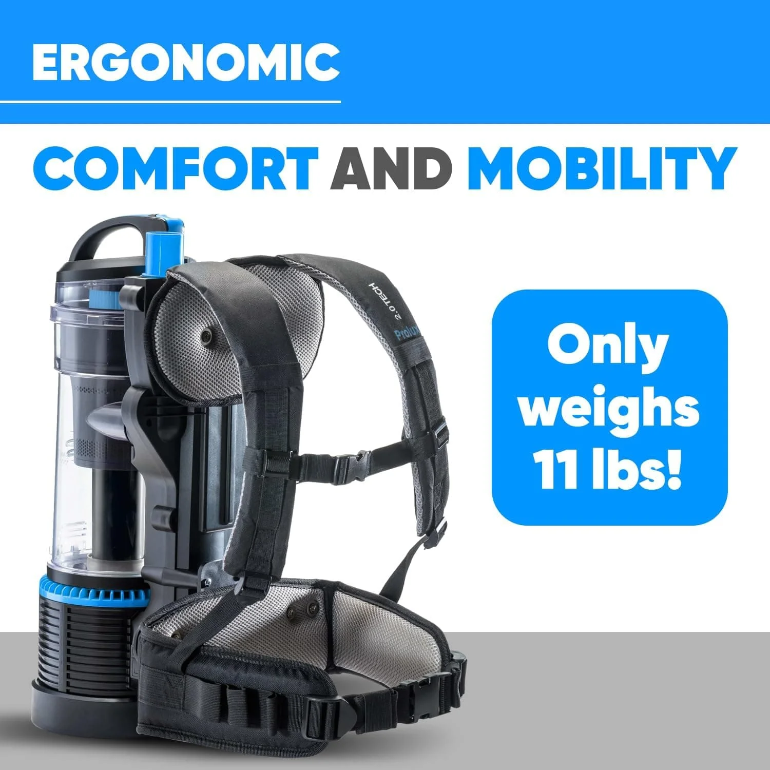 Demo 1 Hour Prolux 2.0 Cordless Bagless Upright Backpack Vacuum with Lithium Ion Batteries - Image 5