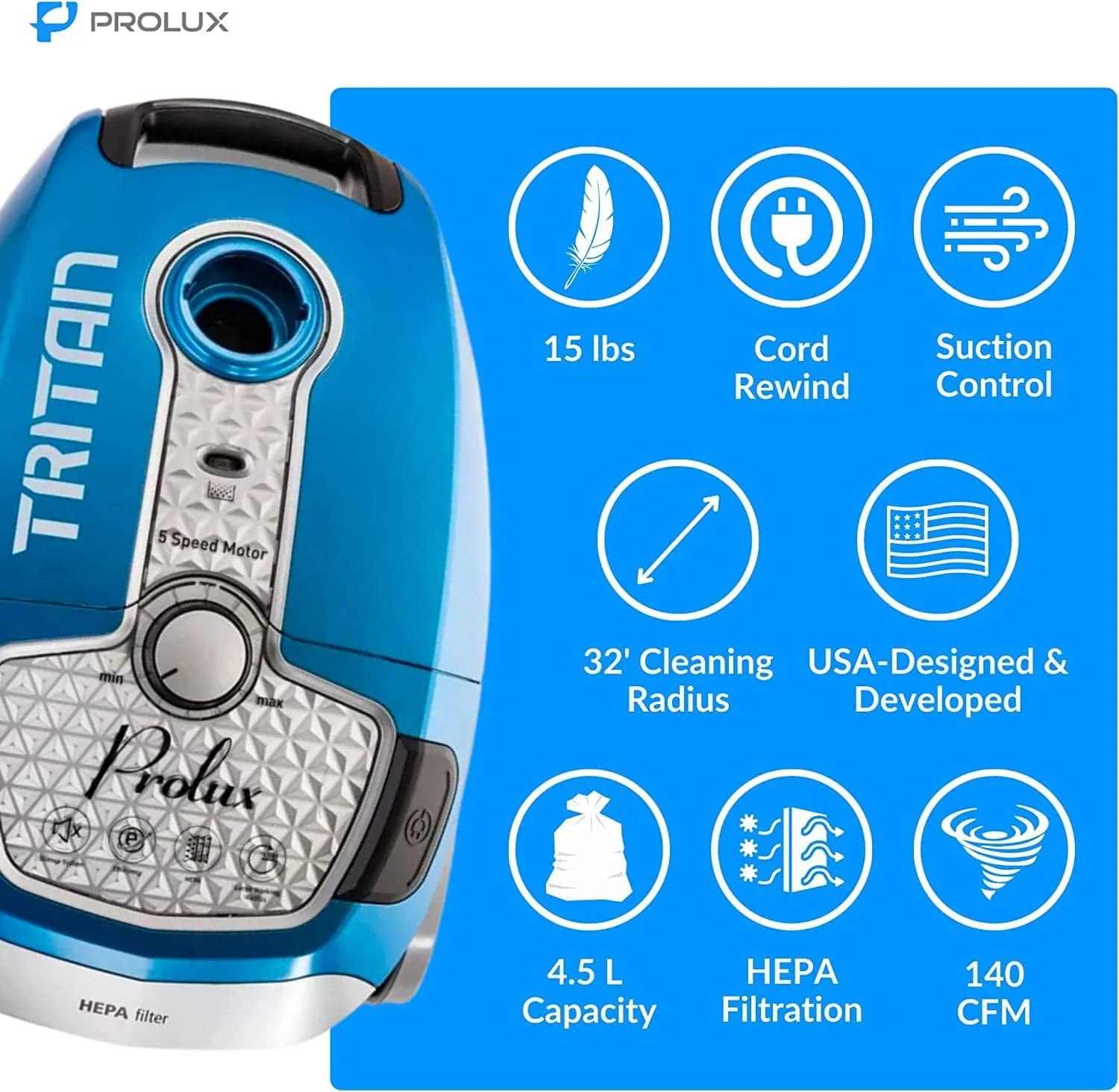 Demo Model Prolux Tritan HEPA Canister Vacuum - Image 4
