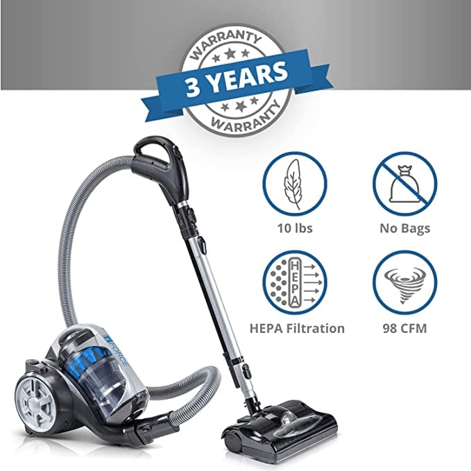 Prolux iFORCE Bagless Canister Vacuum Cleaner With 2 Stage Hepa Filtration & Power Nozzle - Image 3