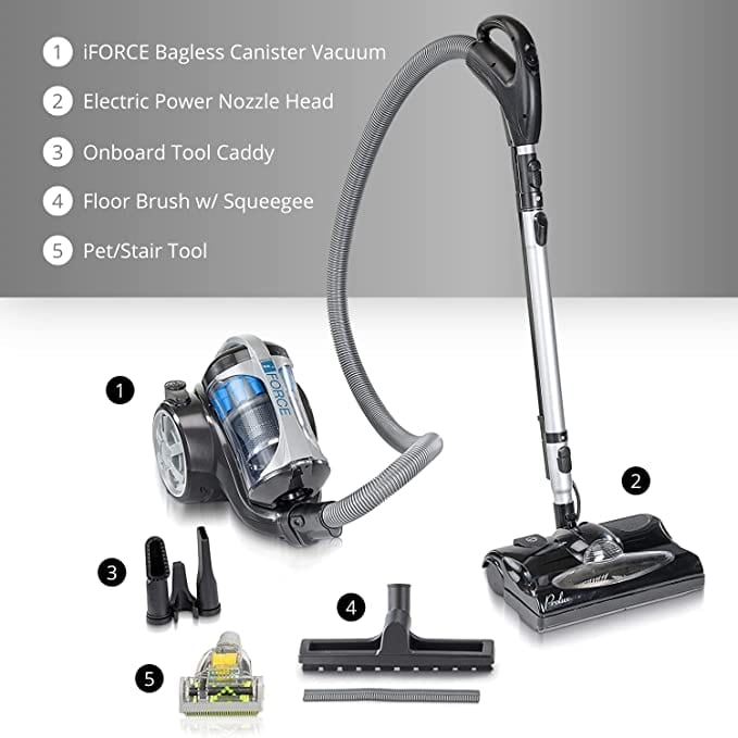 Prolux iFORCE Bagless Canister Vacuum Cleaner With 2 Stage Hepa Filtration & Power Nozzle - Image 6