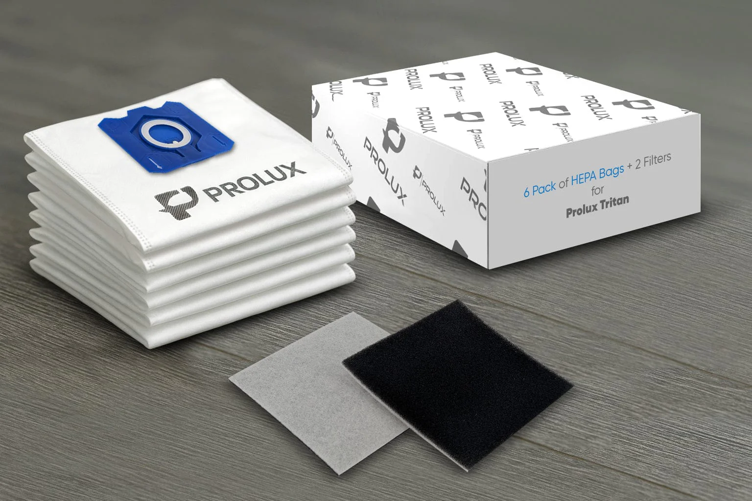 6 Pack of HEPA Bags and 2 Post Filters for the Prolux Tritan Canister Vacuum Cleaner - Image 3