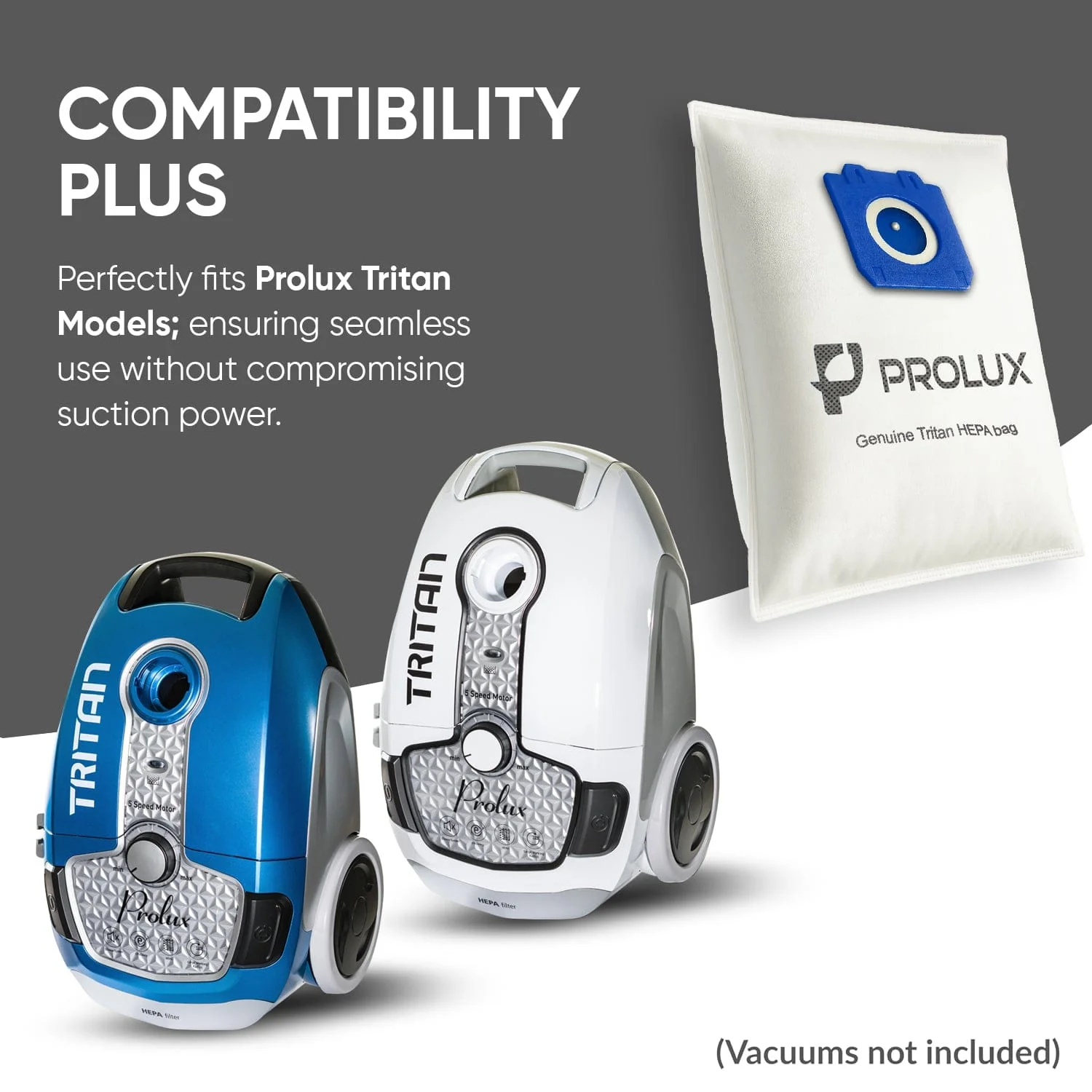 6 Pack of HEPA Bags and 2 Post Filters for the Prolux Tritan Canister Vacuum Cleaner - Image 5