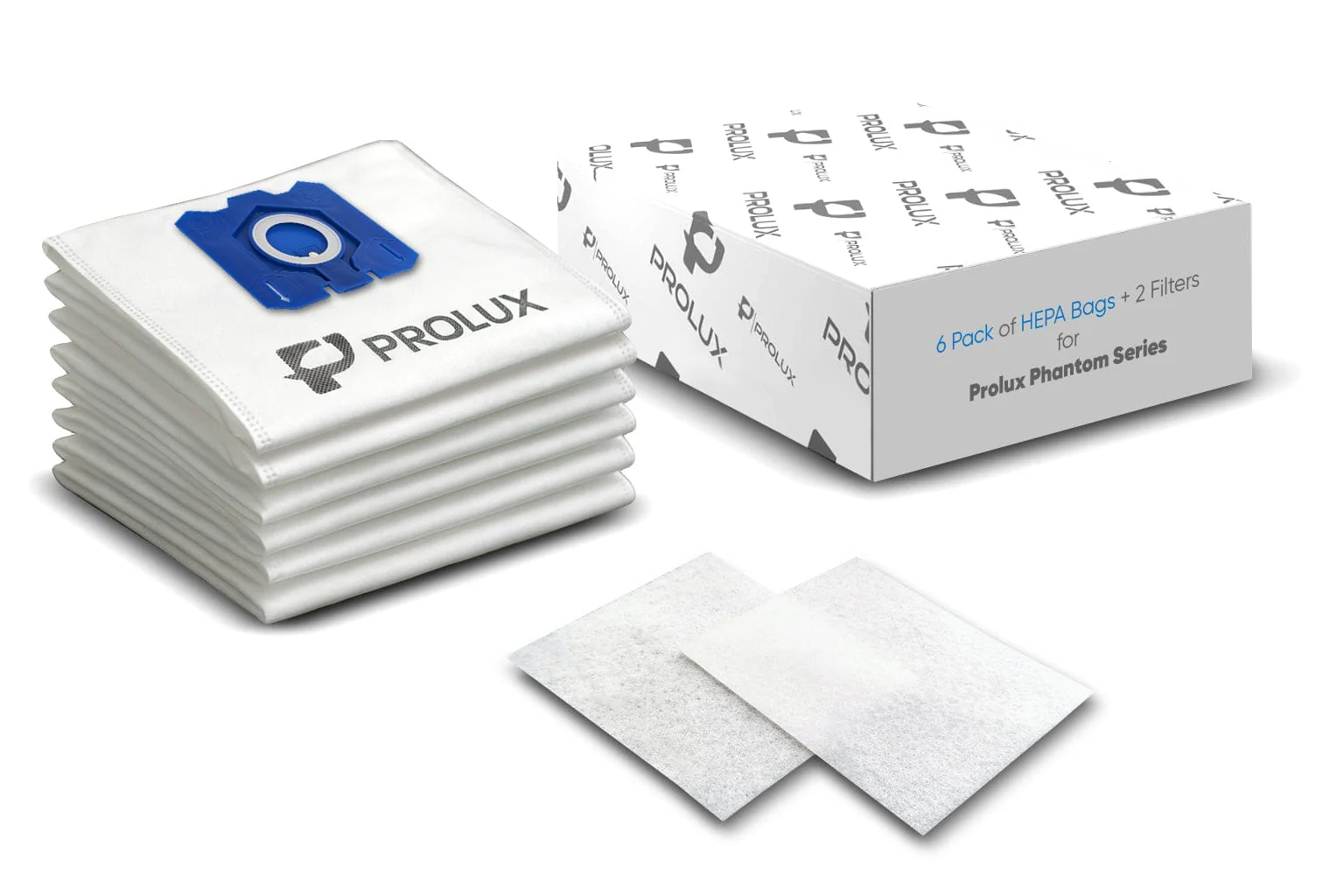 6 Pack of HEPA Bags and 2 Post Filters for the Prolux Phantom Canister Vacuum Cleaner - Image 5