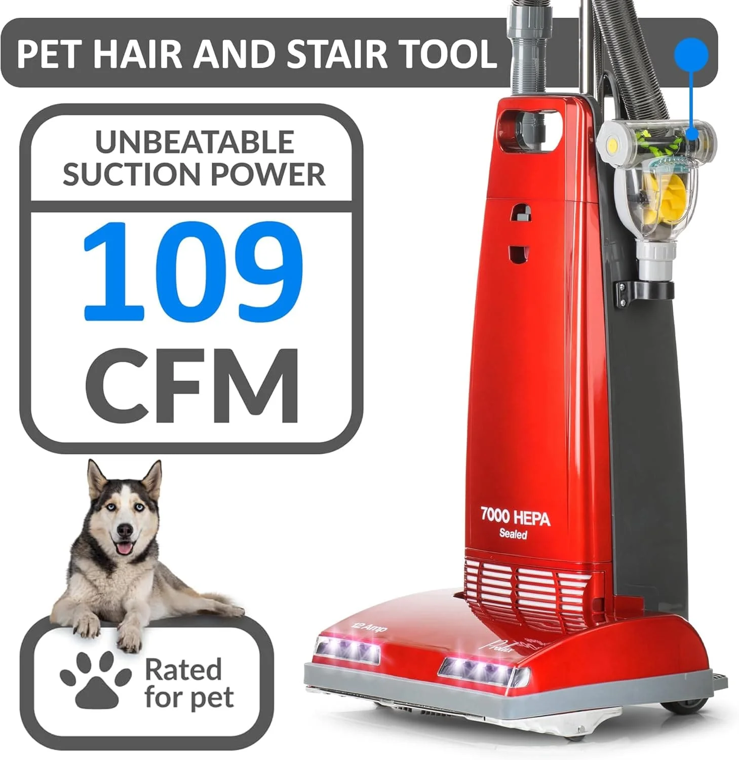 Prolux 7000 Upright Sealed HEPA Vacuum with on board tools and 7 Year Warranty - Image 3