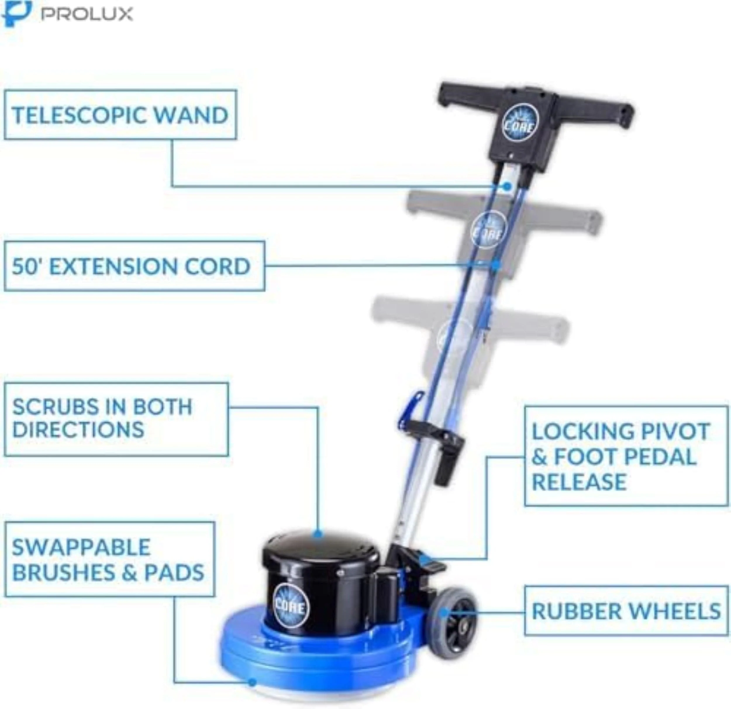 Prolux Core 13" Heavy Duty Single Pad Commercial Polisher Floor Buffer Machine Scrubber - Image 4