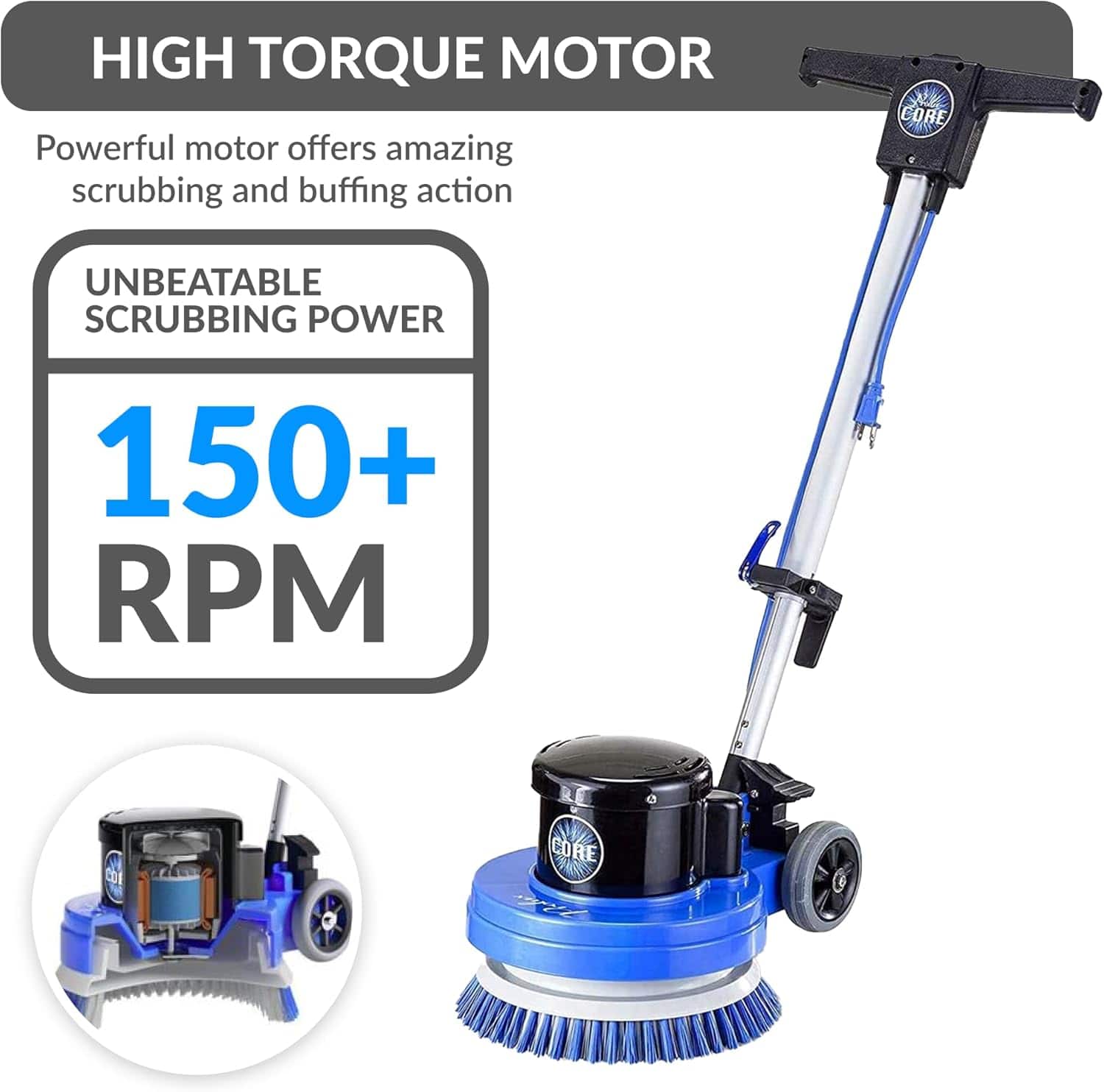 Prolux Core 13" Heavy Duty Commercial Polisher Floor Buffer Machine Scrubber and 5 Pads - Image 6