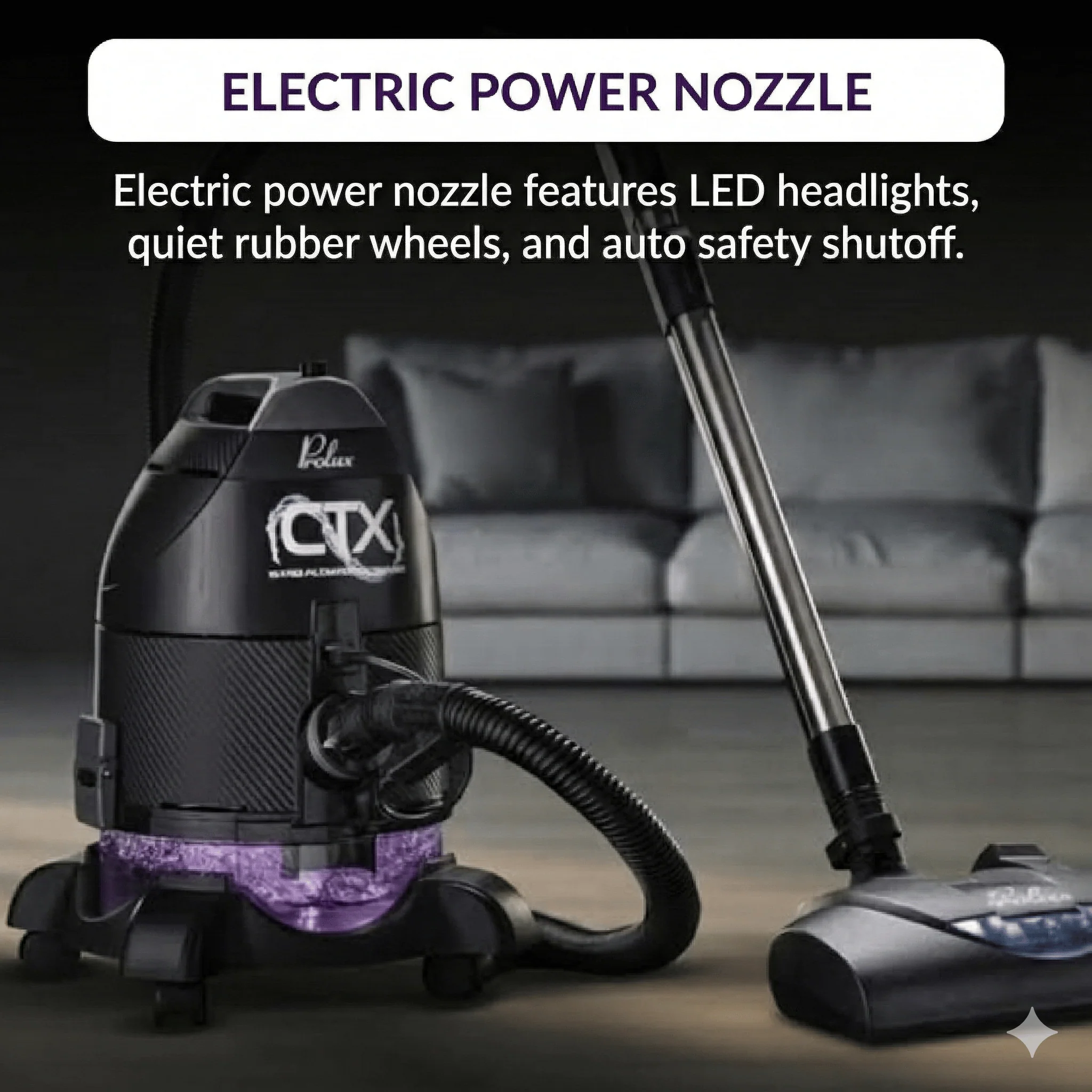 Prolux CTX ELITE Water Filtration Bagless Canister Vacuum Cleaner w/ Prolux Storm Shampooer Kit - Image 4