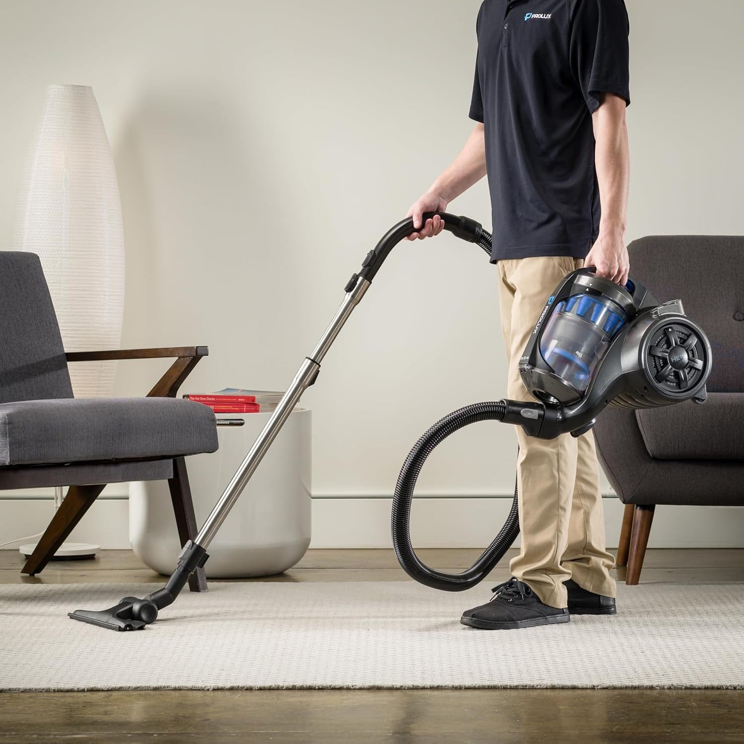 Prolux RS4 Lightweight Bagless Canister Vacuum with HEPA Filtration Premium Button Lock Tools and Automatic Cord Rewind - Image 9