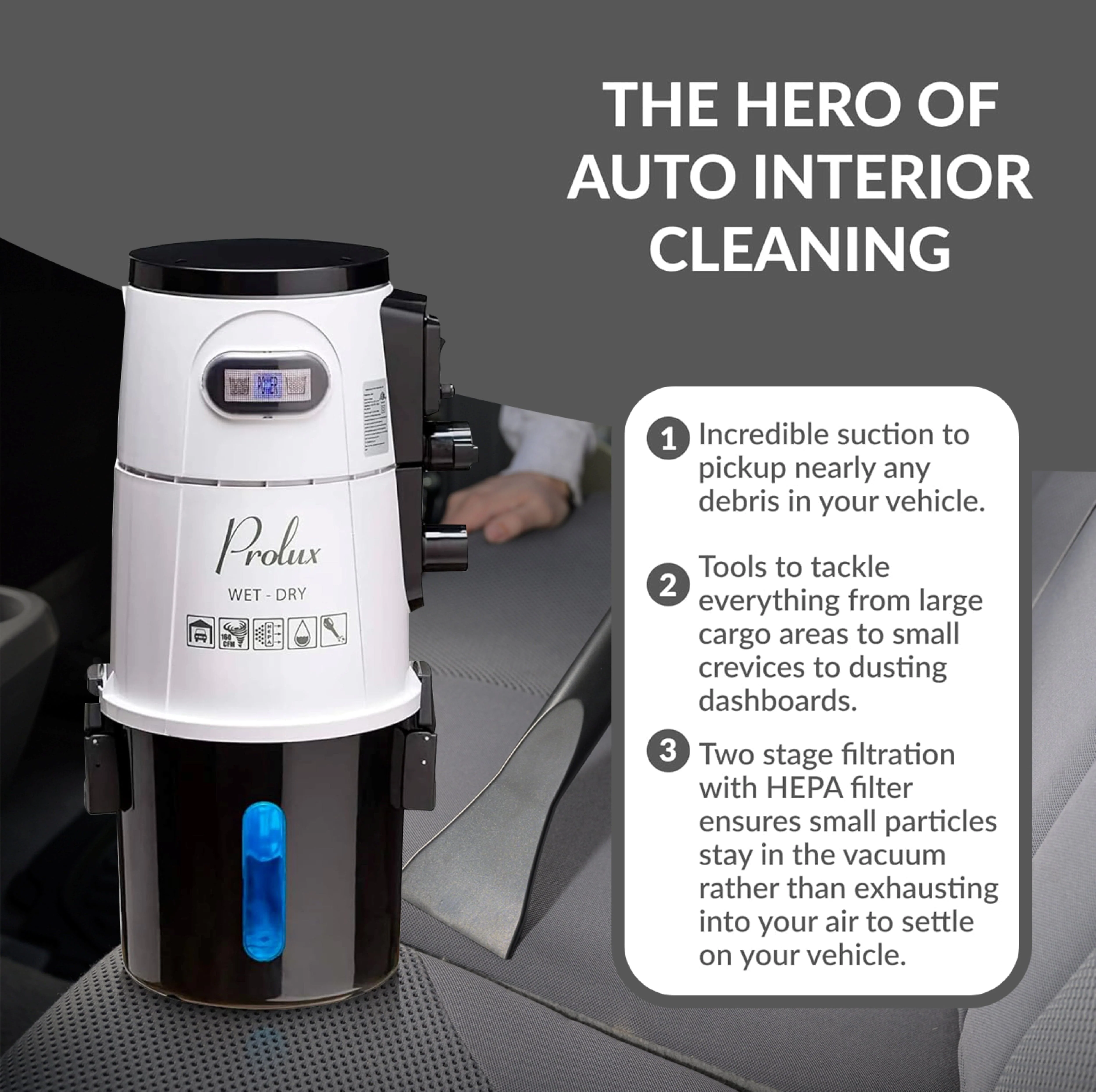Prolux Wet/Dry Garage Vacuum, Shampooer, Blower and Detailer - Image 7