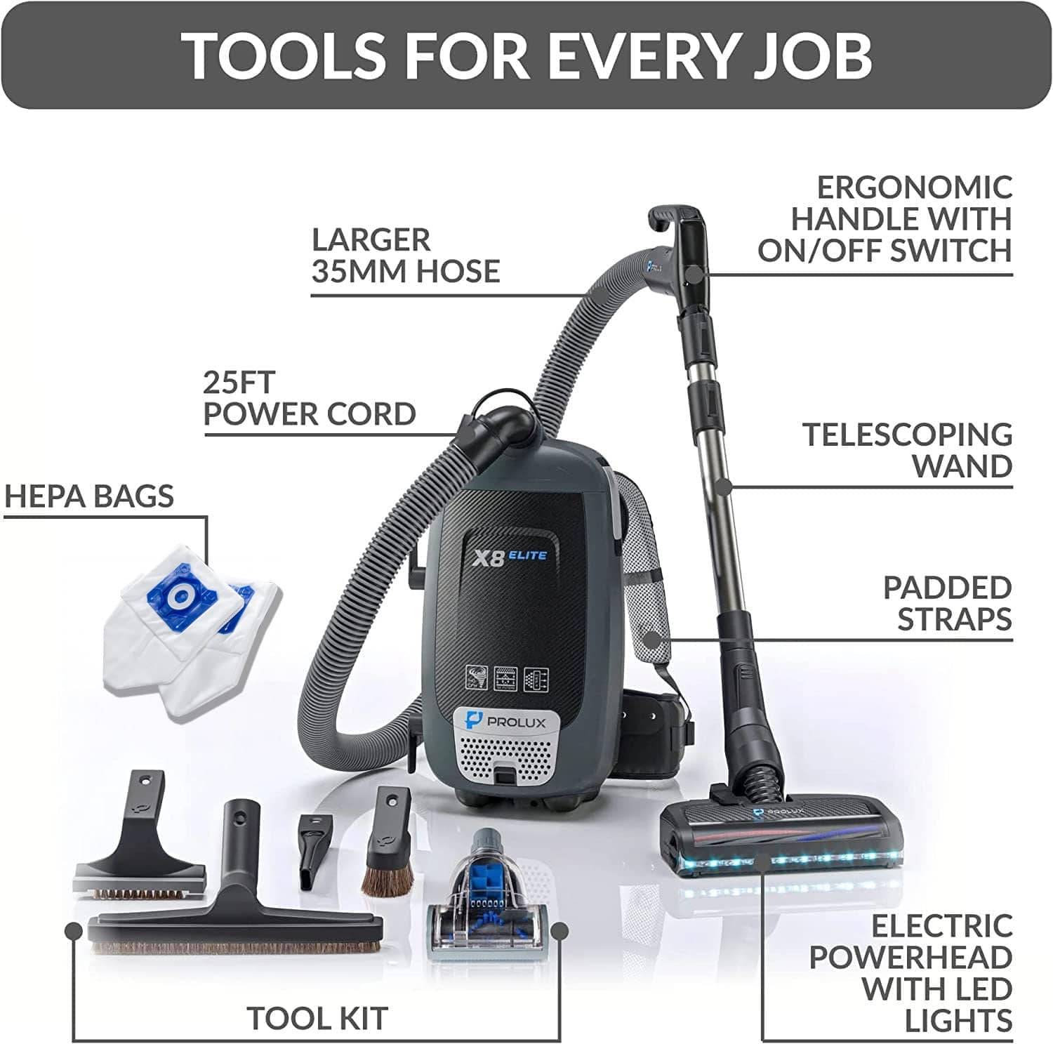 Prolux X8 Elite Backpack Vacuum Canister - Image 6
