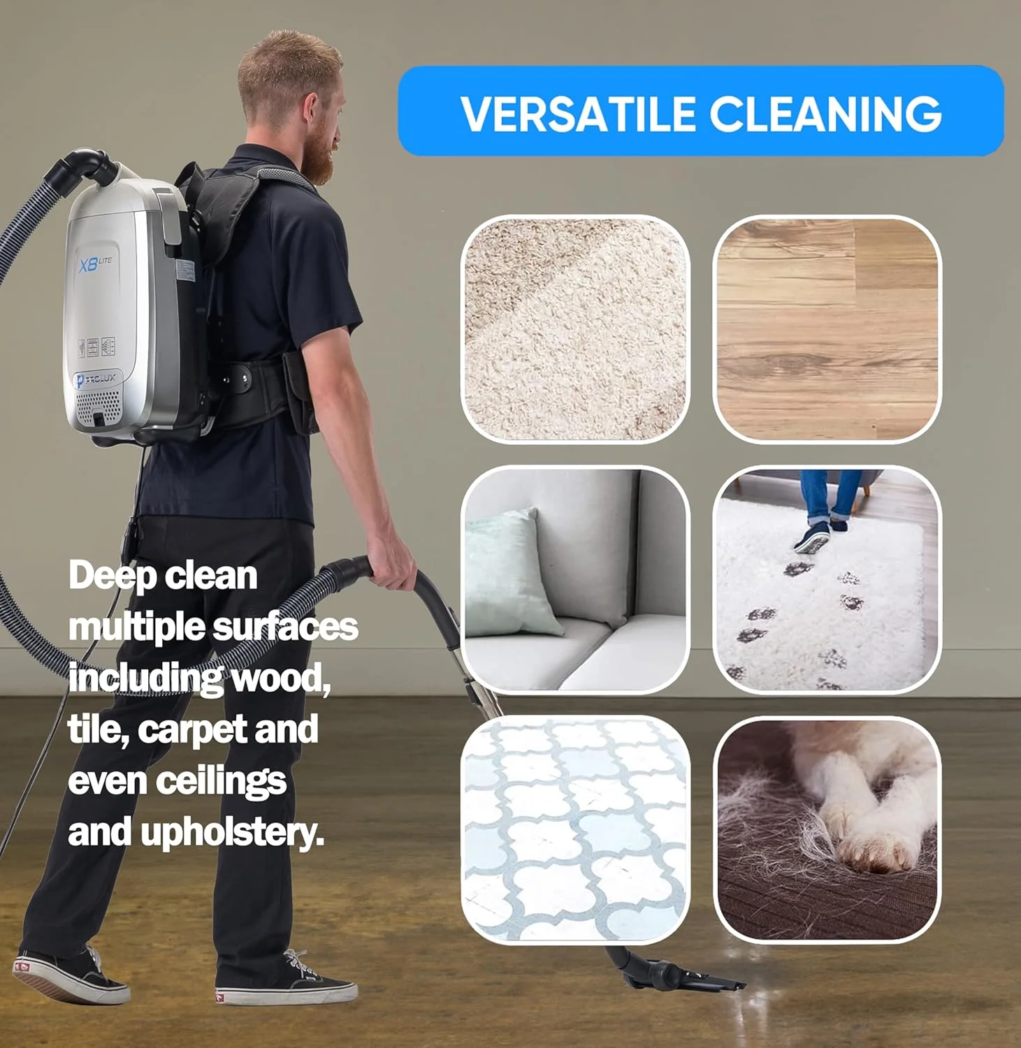 Prolux X8 Lite Backpack Vacuum w/ Premium Tool Kit for Light Commercial Use - Image 5