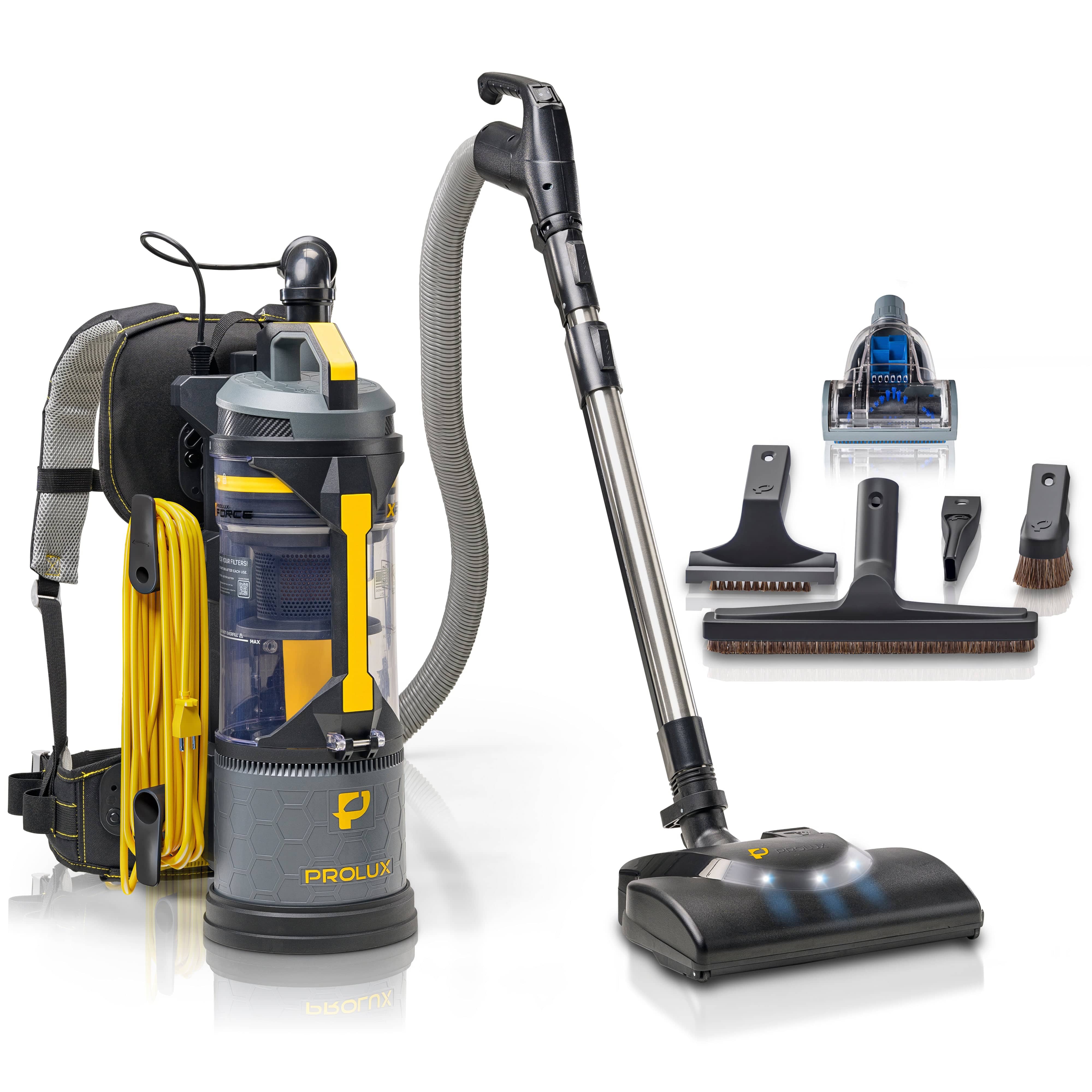 Prolux XForce Pro Commercial Bagless Backpack Vacuum with Electric Power Nozzle