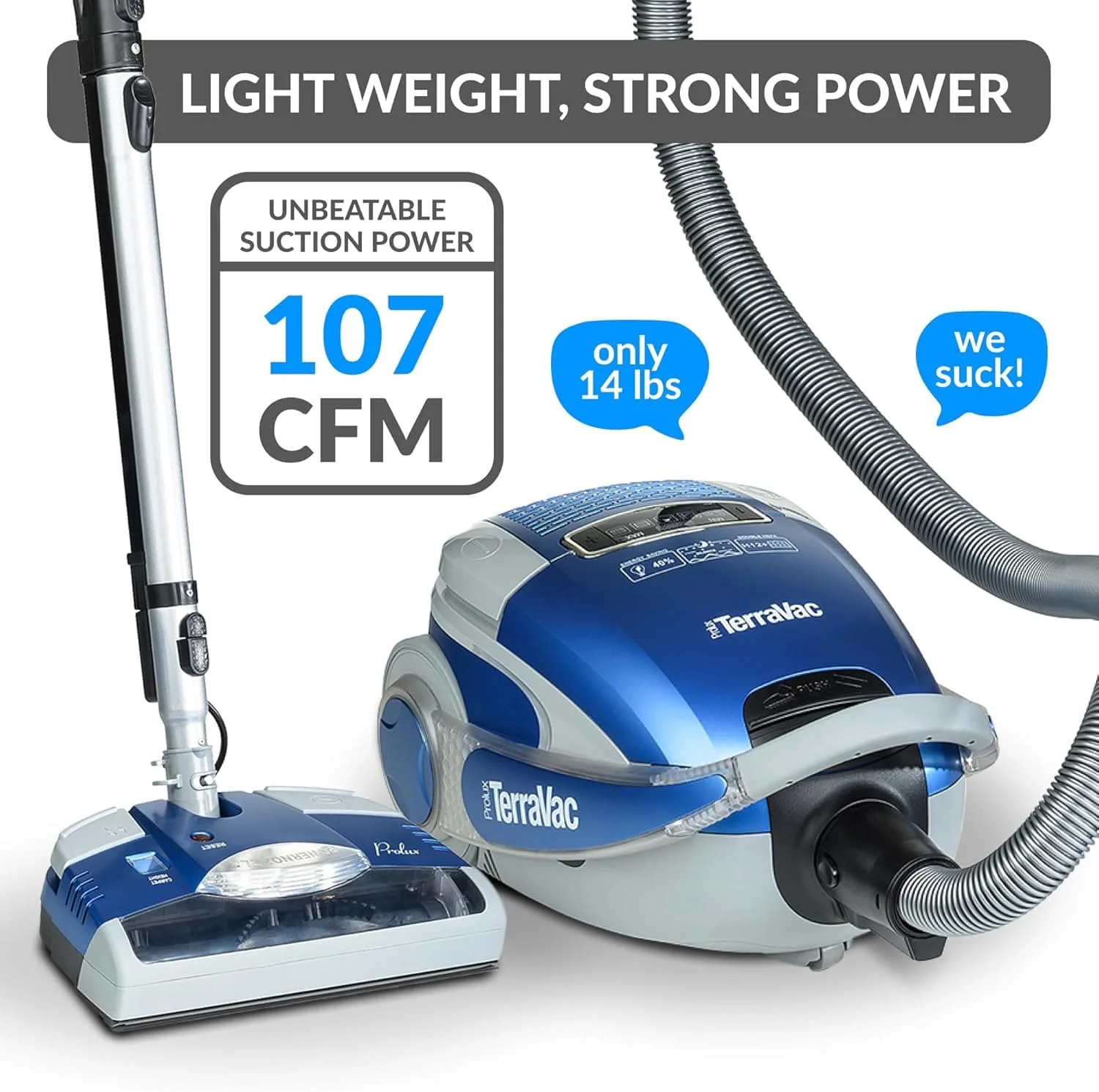 Blue 5 Speed Prolux TerraVac Vacuum Cleaner with Sealed HEPA Filter - Image 8